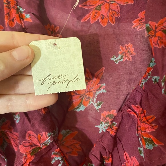 Free People Amanda‎ Ruffle Long Sleeve Top NWT - Picture 3 of 7